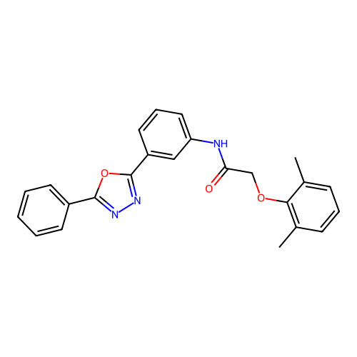 2-(2,6-dimethylphenoxy)-N-[3-(5-phenyl-1,3,4-oxadiazol-2-yl)phenyl]acetamide structure