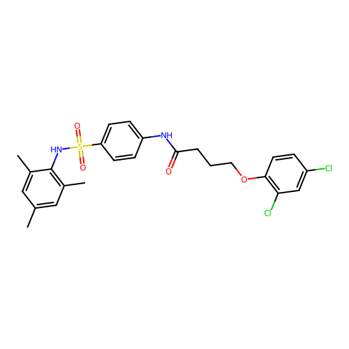 4-(2,4-dichlorophenoxy)-N-{4-[(mesitylamino)sulfonyl]phenyl}butanamide structure