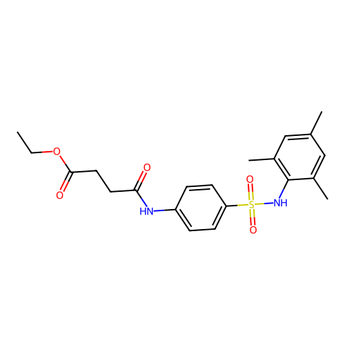 Ethyl 4-({4-[(mesitylamino)sulfonyl]phenyl}amino)-4-oxobutanoate structure