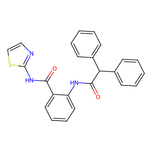 2-[(diphenylacetyl)amino]-N-(1,3-thiazol-2-yl)benzamide structure