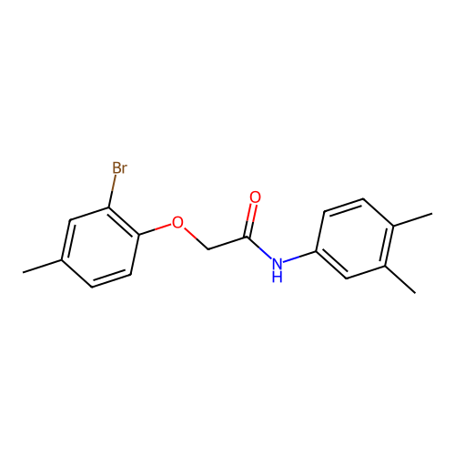 2-(2-bromo-4-methylphenoxy)-N-(3,4-dimethylphenyl)acetamide structure