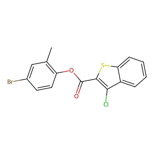 4-Bromo-2-methylphenyl 3-chloro-1-benzothiophene-2-carboxylate structure