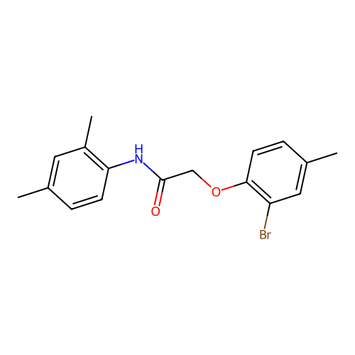 2-(2-bromo-4-methylphenoxy)-N-(2,4-dimethylphenyl)acetamide structure