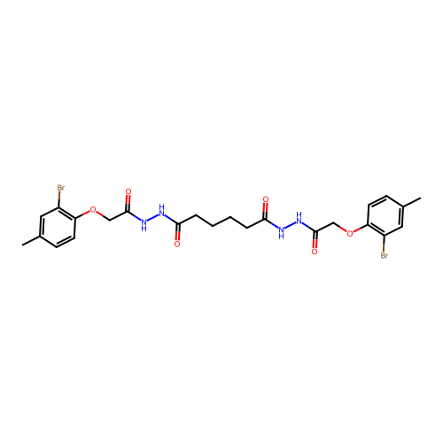 N'~1~,N'~6~-bis[(2-bromo-4-methylphenoxy)acetyl]hexanedihydrazide structure