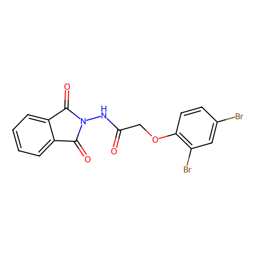2-(2,4-dibromophenoxy)-N-(1,3-dioxo-1,3-dihydro-2H-isoindol-2-yl)acetamide structure