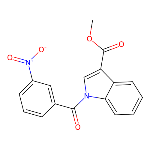 methyl 1-[(3-nitrophenyl)carbonyl]-1H-indole-3-carboxylate structure