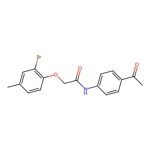 N-(4-acetylphenyl)-2-(2-bromo-4-methylphenoxy)acetamide structure
