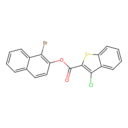 1-Bromo-2-naphthyl 3-chloro-1-benzothiophene-2-carboxylate structure