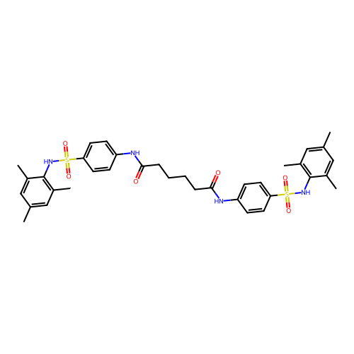 N~1~,N~6~-bis{4-[(mesitylamino)sulfonyl]phenyl}hexanediamide structure