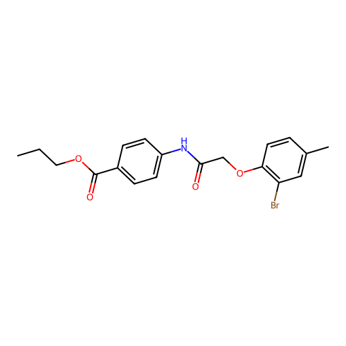 Propyl 4-{[(2-bromo-4-methylphenoxy)acetyl]amino}benzoate structure