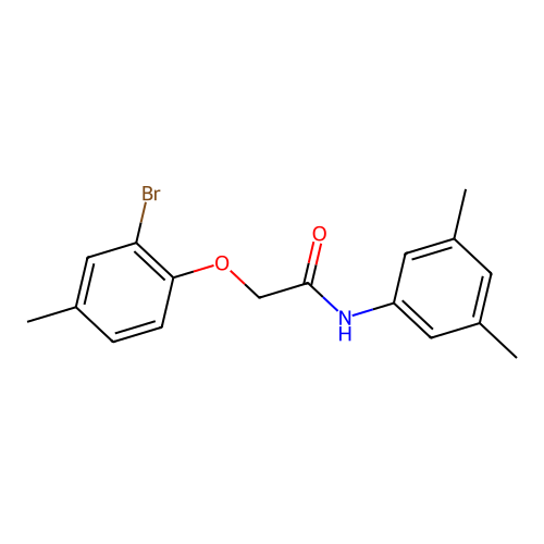 2-(2-bromo-4-methylphenoxy)-N-(3,5-dimethylphenyl)acetamide structure