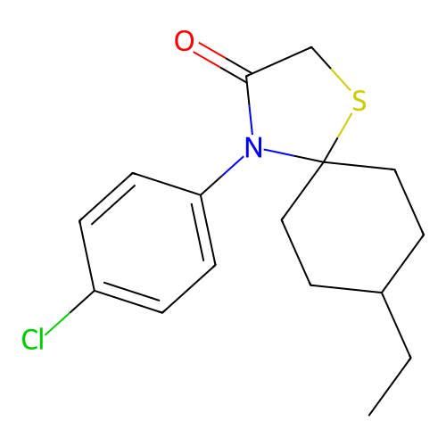 4-(4-Chlorophenyl)-8-ethyl-1-thia-4-azaspiro[4.5]decan-3-one structure