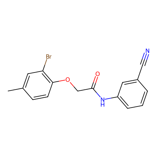 2-(2-bromo-4-methylphenoxy)-N-(3-cyanophenyl)acetamide structure