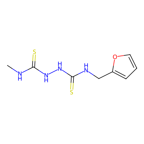 N-(furan-2-ylmethyl)-N'-methylhydrazine-1,2-dicarbothioamide structure