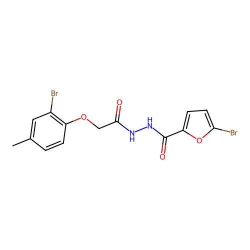 5-bromo-N'-[(2-bromo-4-methylphenoxy)acetyl]-2-furohydrazide structure