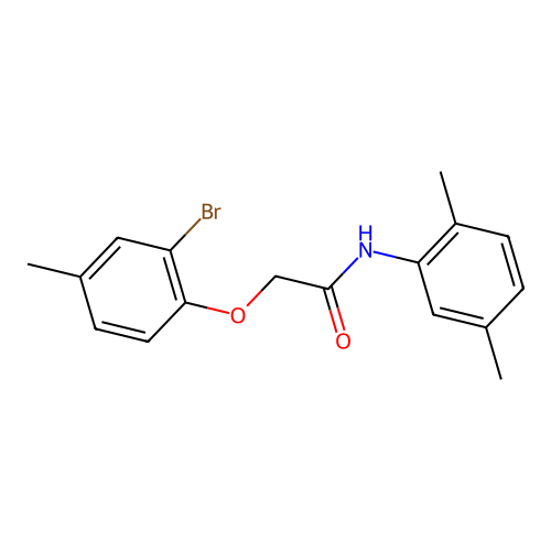 2-(2-bromo-4-methylphenoxy)-N-(2,5-dimethylphenyl)acetamide structure