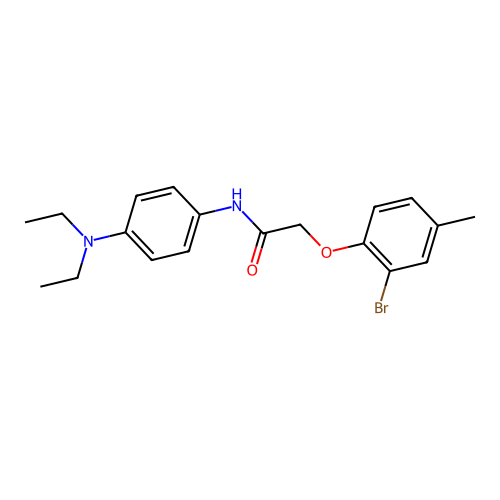 2-(2-bromo-4-methylphenoxy)-N-[4-(diethylamino)phenyl]acetamide structure