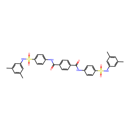 N~1~,N~4~-bis{4-[(3,5-dimethylanilino)sulfonyl]phenyl}terephthalamide structure