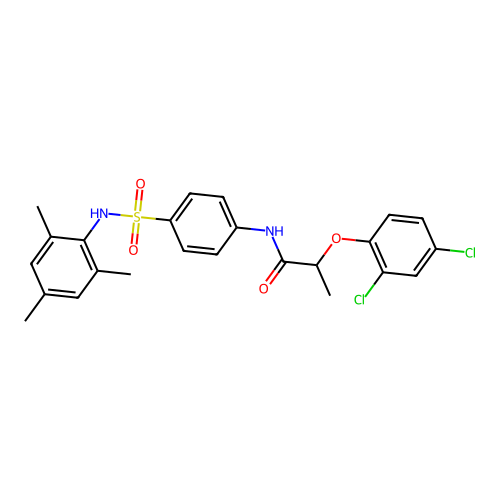 2-(2,4-dichlorophenoxy)-N-{4-[(mesitylamino)sulfonyl]phenyl}propanamide structure