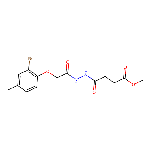 methyl 3-{N-[2-(2-bromo-4-methylphenoxy)acetylamino]carbamoyl}propanoate structure
