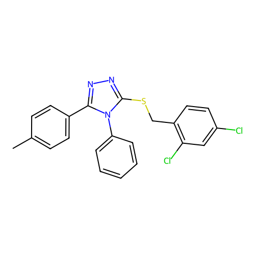 3-[(2,4-Dichlorophenyl)methylthio]-5-(4-methylphenyl)-4-phenyl-1,2,4-triazole structure