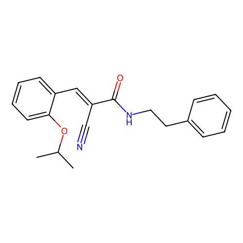 (2E)-2-cyano-N-(2-phenylethyl)-3-[2-(propan-2-yloxy)phenyl]prop-2-enamide structure