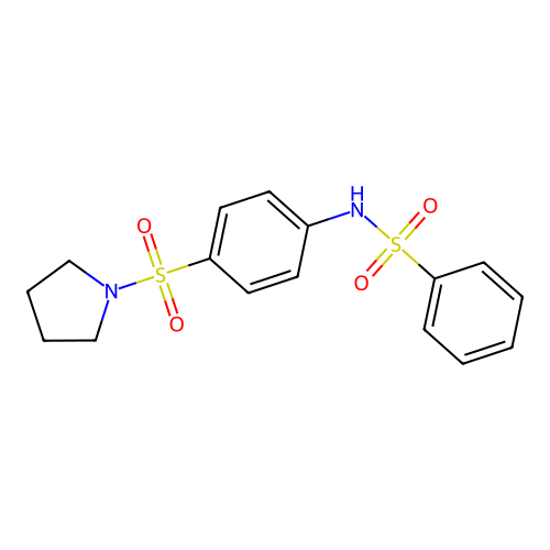 N-[4-(pyrrolidin-1-ylsulfonyl)phenyl]benzenesulfonamide structure