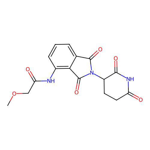 N-[2-(2,6-dioxo(3-piperidyl))-1,3-dioxoisoindolin-4-yl]-2-methoxyacetamide structure