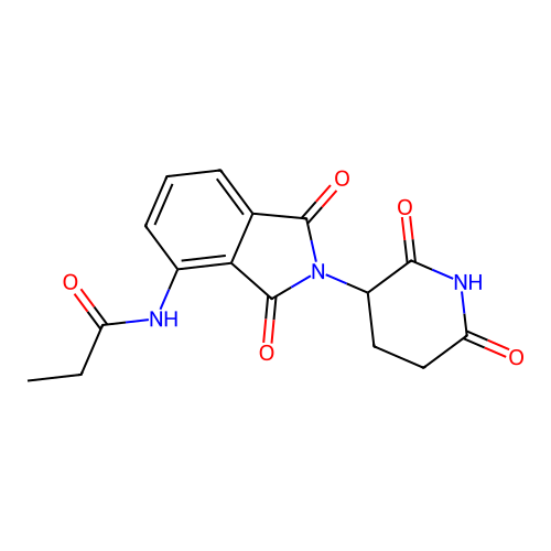 N-[2-(2,6-dioxo(3-piperidyl))-1,3-dioxoisoindolin-4-yl]propanamide structure