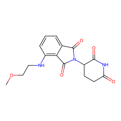 2-(2,6-Dioxo-piperidin-3-yl)-4-(2-methoxy-ethylamino)-isoindole-1,3-dione structure