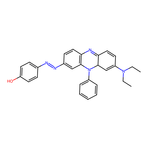 4-[[8-(diethylamino)-10-phenyl-9aH-phenazin-2-yl]diazenyl]phenol structure
