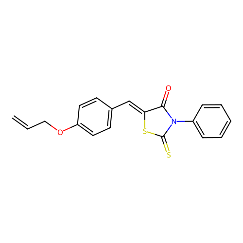 (Z)-5-(4-(allyloxy)benzylidene)-3-phenyl-2-thioxothiazolidin-4-one structure