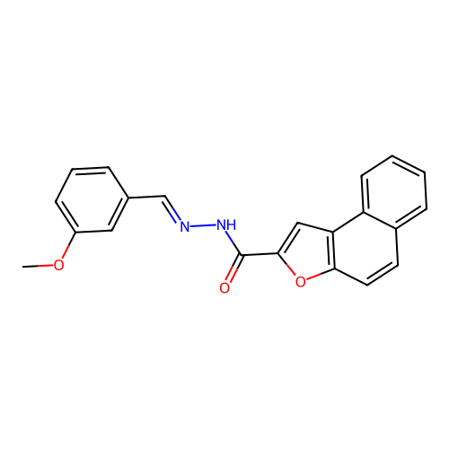 N-[(3-methoxyphenyl)methylideneamino]benzo[e][1]benzofuran-2-carboxamide structure