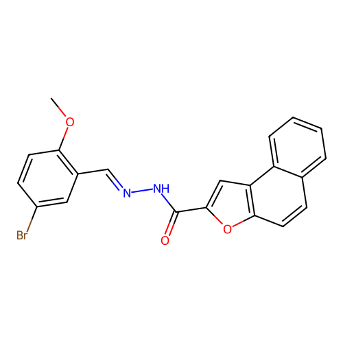 N'-(5-bromo-2-methoxybenzylidene)naphtho[2,1-b]furan-2-carbohydrazide structure