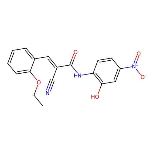 2-cyano-3-(2-ethoxyphenyl)-N-(2-hydroxy-4-nitrophenyl)prop-2-enamide structure