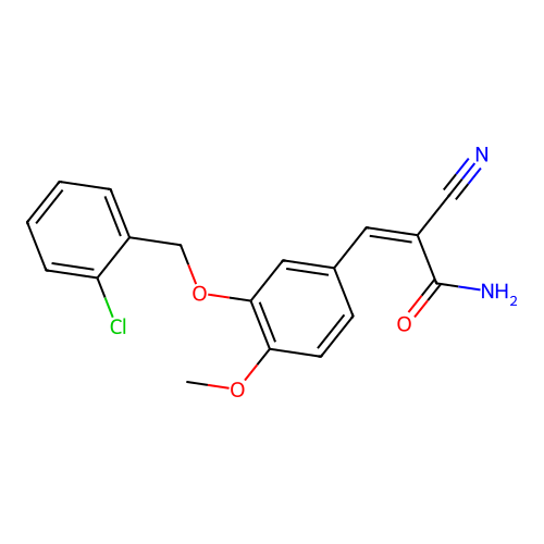 3-[3-[(2-Chlorophenyl)methoxy]-4-methoxyphenyl]-2-cyanoprop-2-enamide structure