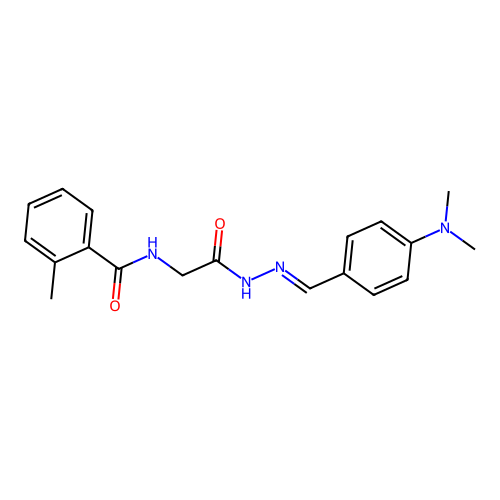 N-(2-{(2E)-2-[4-(dimethylamino)benzylidene]hydrazino}-2-oxoethyl)-2-methylbenzamide structure