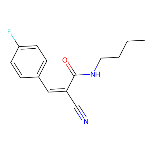 N-butyl-2-cyano-3-(4-fluorophenyl)prop-2-enamide structure
