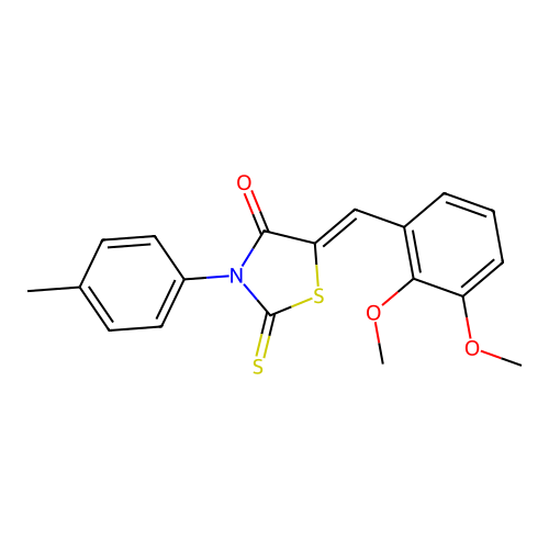 (Z)-5-(2,3-dimethoxybenzylidene)-2-thioxo-3-(p-tolyl)thiazolidin-4-one structure