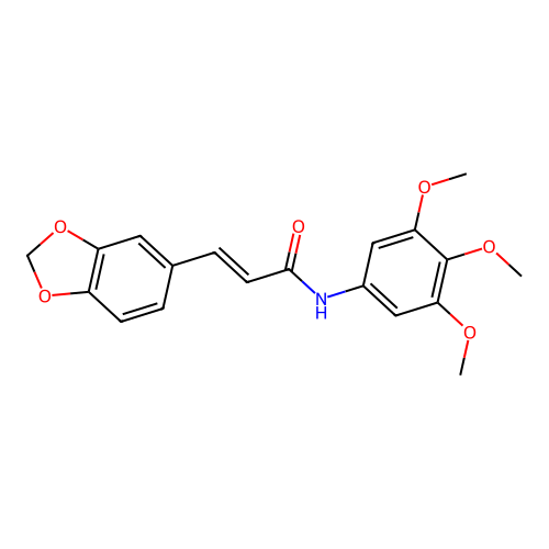 (E)-3-(benzo[d][1,3]dioxol-5-yl)-N-(3,4,5-trimethoxyphenyl)acrylamide structure