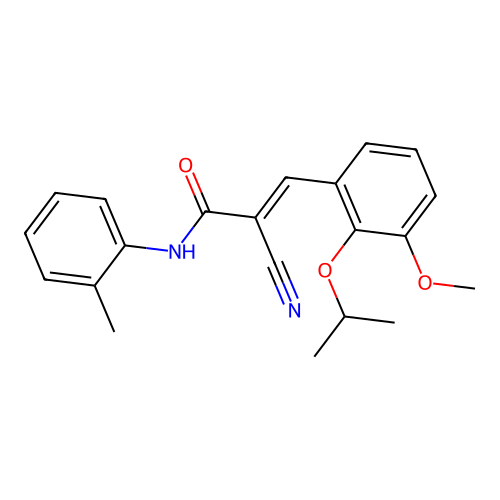 2-cyano-3-[3-methoxy-2-(propan-2-yloxy)phenyl]-N-(2-methylphenyl)prop-2-enamide structure