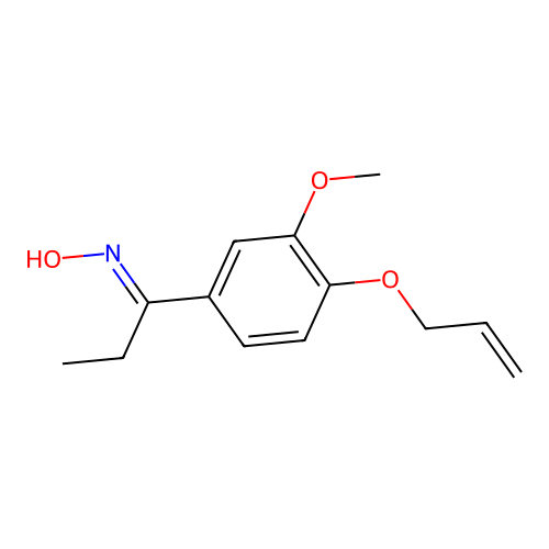 1-[4-(Allyloxy)-3-methoxyphenyl]-1-propanone oxime structure
