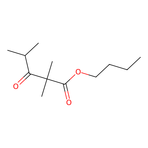Valeric acid, 2,2,4-trimethyl-3-oxo-, butyl ester structure