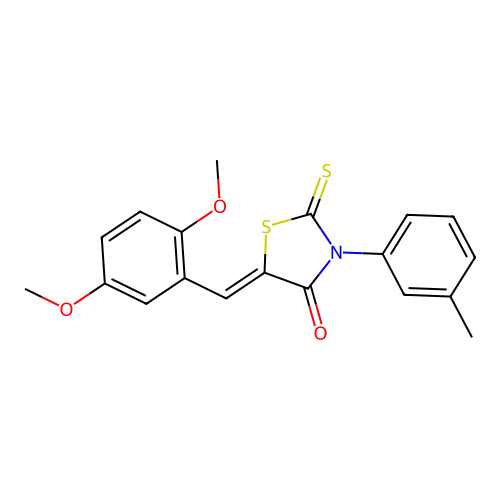 (Z)-5-(2,5-dimethoxybenzylidene)-2-thioxo-3-(m-tolyl)thiazolidin-4-one structure