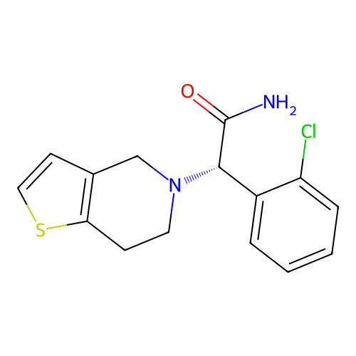 (S)-2-(2-Chlorophenyl)-2-(6,7-dihydrothieno[3,2-c]pyridin-5(4H)-yl)acetamide structure