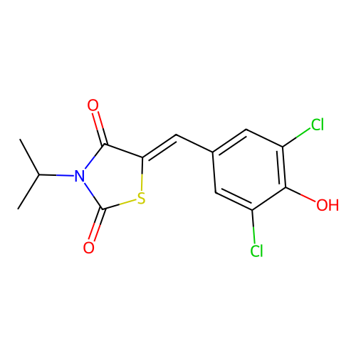 (Z)-5-(3,5-dichloro-4-hydroxybenzylidene)-3-isopropylthiazolidine-2,4-dione structure