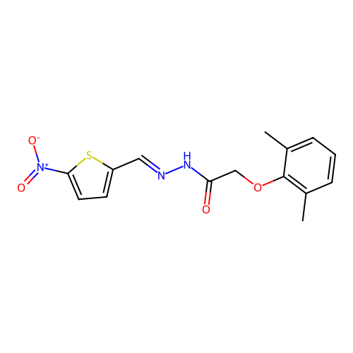 2-(2,6-dimethylphenoxy)-N'-[(E)-(5-nitrothiophen-2-yl)methylidene]acetohydrazide structure