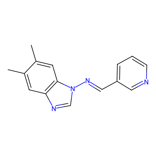 5,6-dimethyl-N-[(E)-pyridin-3-ylmethylidene]-1H-benzimidazol-1-amine structure