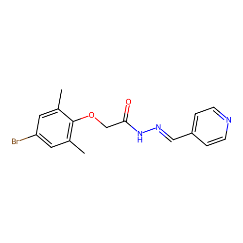 2-(4-bromo-2,6-dimethylphenoxy)-N'-(4-pyridinylmethylene)acetohydrazide structure