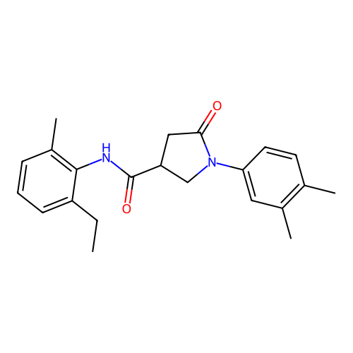 1-(3,4-dimethylphenyl)-N-(2-ethyl-6-methylphenyl)-5-oxopyrrolidine-3-carboxamide structure